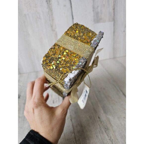 Large silver gold sparkle present Xmas decor Styrofoam - Picture 9 of 9